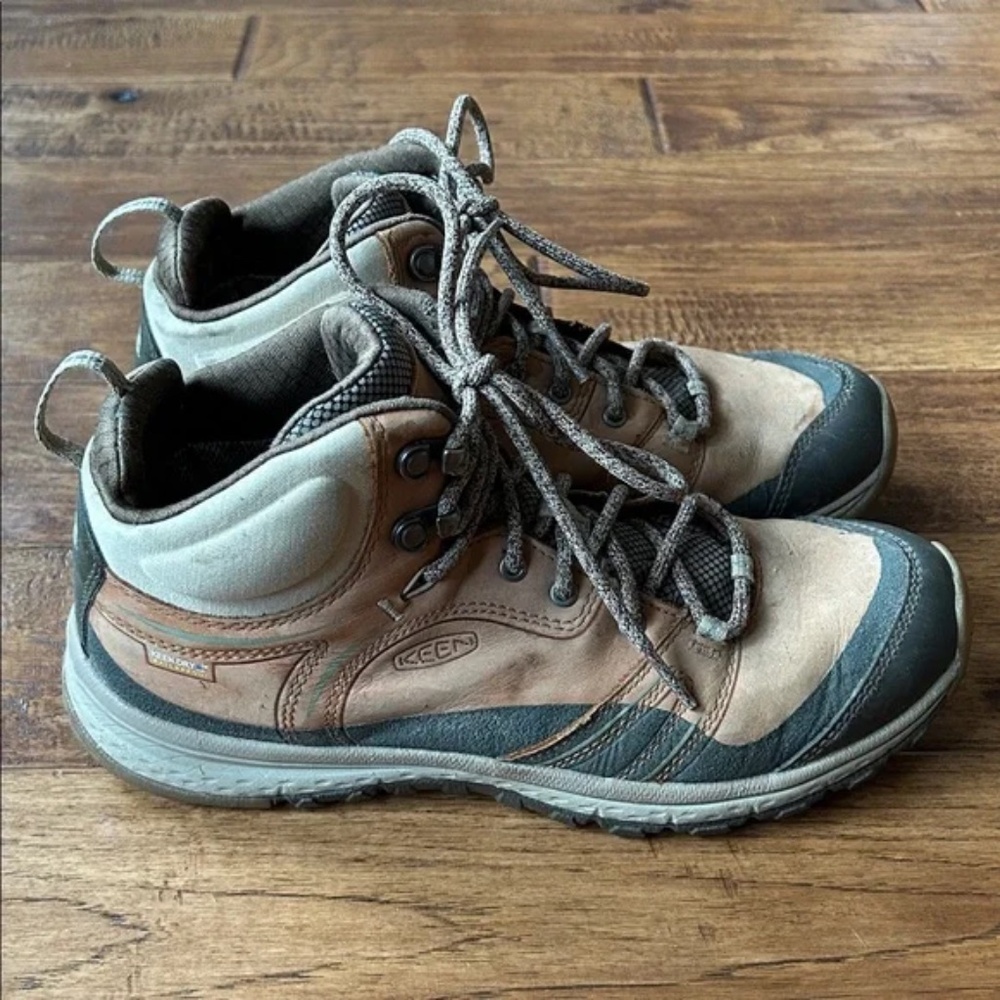 Keen Terradora Leather Mid Waterproof Hiking Boots Brown Womens Size 8
